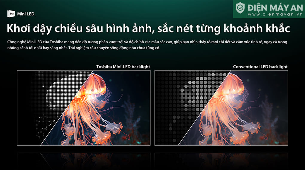 Smart Tivi Mini LED Toshiba AI 4K 85 inch 85Z670RP